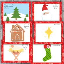 Load image into Gallery viewer, Christmas themed play doh mat set for kids  layout on wood background
