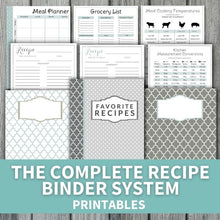 Load image into Gallery viewer, The Complete Recipe Binder System (printables)
