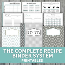 Load image into Gallery viewer, The Complete Recipe Binder System (printables)