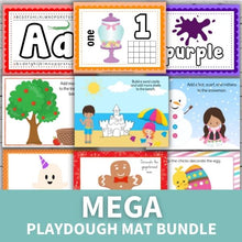 Load image into Gallery viewer, variety of play dough mats layout