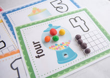 Load image into Gallery viewer, number 4 playdough pages with counting