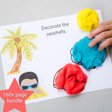 Load image into Gallery viewer, child making playdough shells on playdough printable mat
