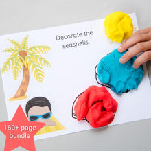 Load image into Gallery viewer, child making playdough shells on playdough printable mat