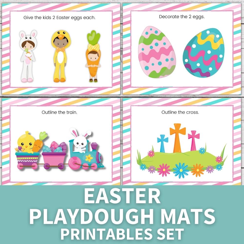 Easter printable playdough mats layout 
