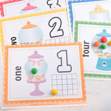 Load image into Gallery viewer, playdough dots on colorful numbers playdough mat printables
