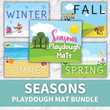 Load image into Gallery viewer, layout of seasons playdough mat bundle
