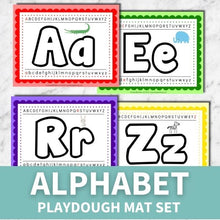 Load image into Gallery viewer, layout of alphabet playdough mat set
