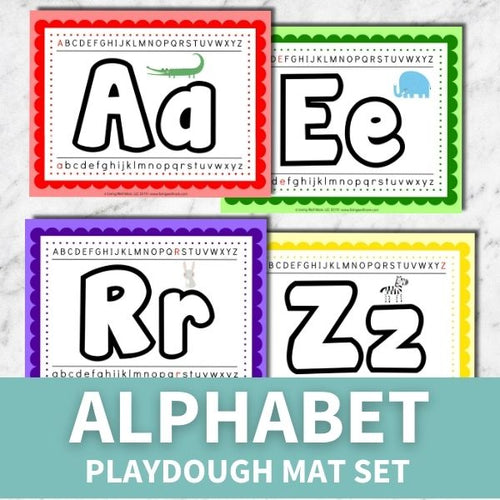 layout of alphabet playdough mat set