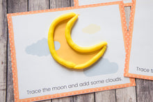 Load image into Gallery viewer, printable halloween play dough mats for kids - moon
