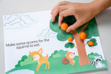Load image into Gallery viewer, child&#39;s hand orange playdough forest animals playdough mat printable
