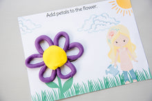 Load image into Gallery viewer, spring playdough mat purple flower 
